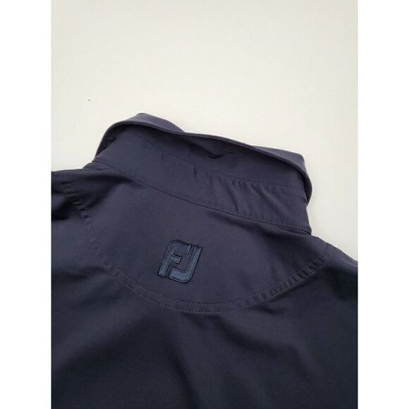 footjoy golf polo navy blue sz large short sleeve polyester - Picture 1 of 8